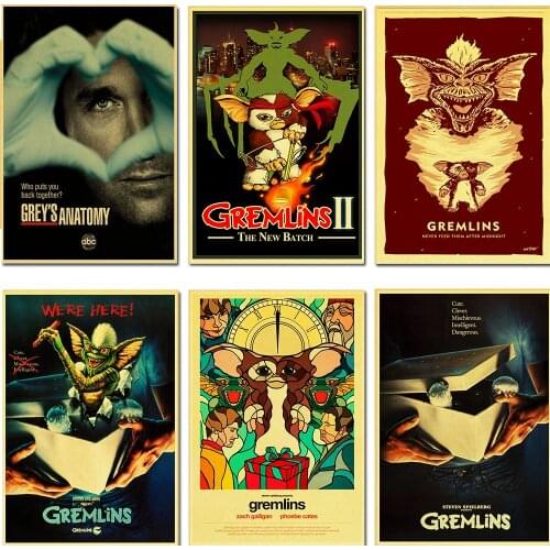 WTQ Canvas Painting Gremlins Movie Poster Wall Decor Retro Poster Wall Art Picture Room Decor Home Decor