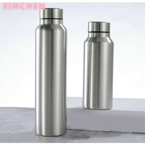 XINCHEN 650ml/1000ml Stainless Steel Sport Water Bottle Single-layer Rugged Water Cup Camping Sports Gym Metal Flask Drinkware