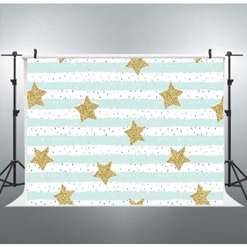 Green stripes backdrop for baby picture child birthday party decoration sweet table background photocall golden stars studioB-05