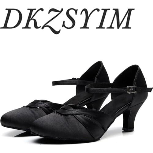 Hot Selling Womens Professional Dance Shoes Ballroom Dance Shoes Ladies Latin Dance Shoes Black / Fuchsia High Heel 6CM -10CM