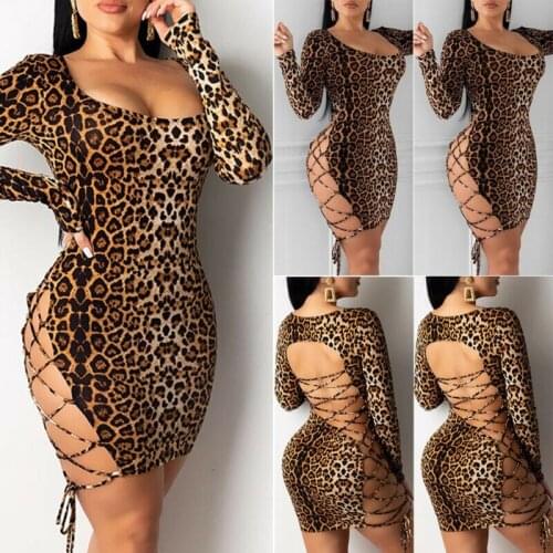 US Women Sexy Long Sleeve Bandage Bodycon Evening Party Cocktail Club Mini Dress
