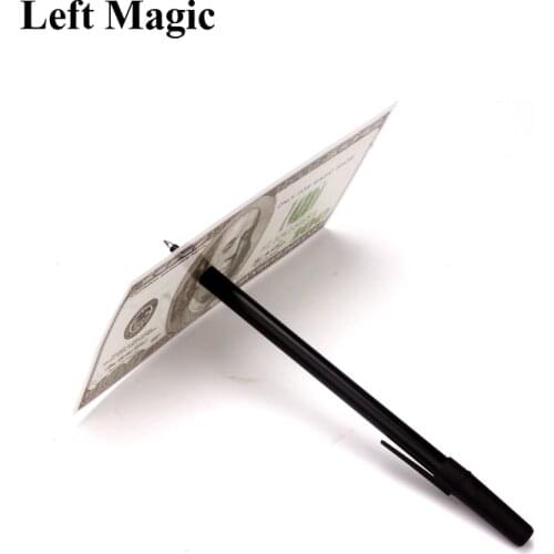 1 Pcs /Lot Ball Pen Brand Black Magic Trick Thru Bill Penetration Dollar Bill Pen Trick Toy For Children Classic Toys G8140