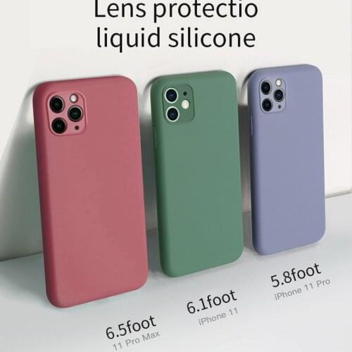 11 PRO X XS MAX XR 7 8 6 6S PLUS SE 2020 11 12 Luxury Soft Cover Original Liquid Silicone Case For iPhone 12 Pro Max 12 Mini