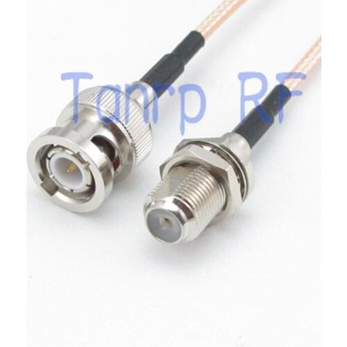 20inch BNC male plug to F female jack RF adapter connector 50CM Pigtail coaxial jumper cable RG316 extension cord