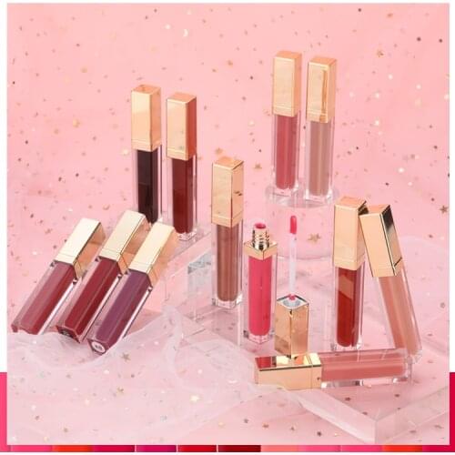 30pcs Wholesale 12 Colors Custom Logo Shimmer Shiny Long Lasting Waterproof Liquid Lipgloss Clear Nude Glitter Makeup Lipstick