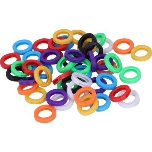 50pcs / Set Small Size ID Identify Key Ring Cap Tag Random Color