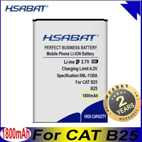 HSABAT B25 1800mAh Top Capacity Battery for Caterpillar CAT B25 UP073450AL Mobile Phone Batteries