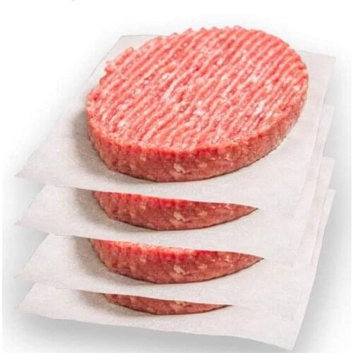 100pcs Square Patty Paper 5.5inx5.5in Non Stick Wax Paper Sheets Parchment Paper for Burger Press Serperate Cake Baking Freezing