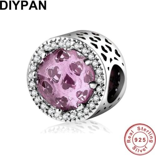 Dazzing Charms Beads Clear Zircon Fit Original Pandora Charms Silver 925 Bracelet For Women Fashion Jewelry Berloque