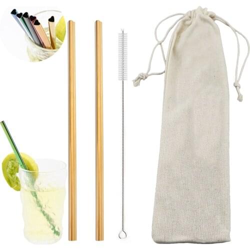 Heart-shaped 18/10 Stainless Steel Straws Reusable Drinking Straw Set Metal Bubble Tea Straw Milkshake Straw Bar Party Accessory