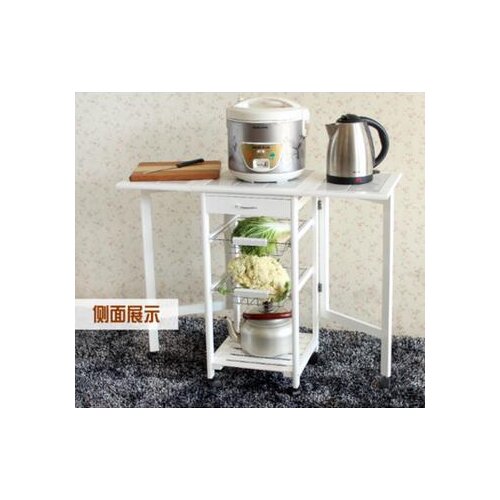 To receive a table in the kitchen. Fold the microwave shelf. Solid wood mobile diners