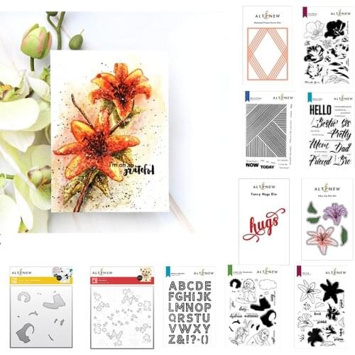 Bloom Flower Stripes Letters Christmas Metal Cutting Dies Scrapbooking Diary Decor Stencil Embossed Template DIY Card 2021 New