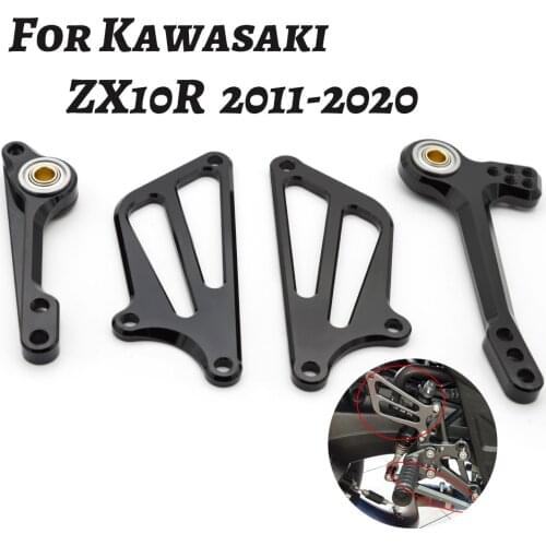 For Kawasaki ZX10R ZX-10R ZX 10R 2011-2020 Aluminum Motorcycle Rearset Footrest Footpeg Brake Gear Shift Shifter Lever + Wing