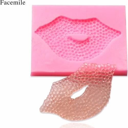 Facemile 1PCS Lips Shape Silicone Mold Mould Resin Pendant Jewelry Making Mold DIY Craft Tool Fondant Cake Decor Tool