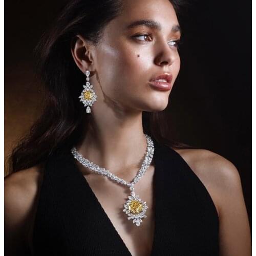 HIBRIDE Luxury AAA CZ Bridal Wedding Jewelry Set Classic Design Women 2pc Set Engagement Ceremony and Anniversary Bijoux N-1723