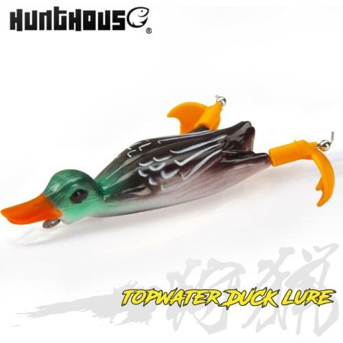 Hunthouse splashing duck soft lure floating 140mm 21.8g splash feet freshwater soft Lures for fishing silicone bait lw240