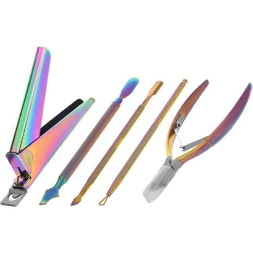 Nail Art Tools Scissors Plier Peeling Pusher Dead Skin Remover Cuticle Pusher Nipper Remover Clipper Cutter Pedicure Tools