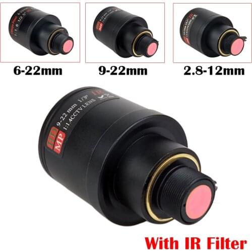 HD CCTV Camera manual varifocal Lens 9-22mm 6-22mm 2.8-12mm With IR Filter M12 mount Manual Focus and Zoom lens For Action Cam