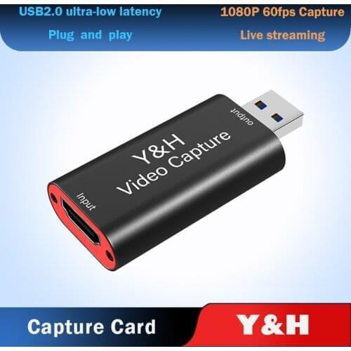 Y&H Video Capture Card USB 3.0 HDMI-compatible Video Grabber Record Box fr PS4 Game DVD Camcorder HD Camera Recording Live Strea