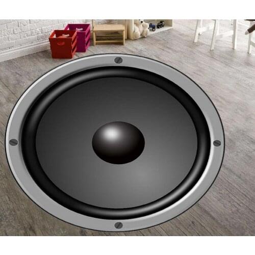 Speaker Patterned Round Carpet,Non Slip Floor Carpet,Kitchen Rug,Teens Carpet,Corridor Rug, area Rug Modern Carpet