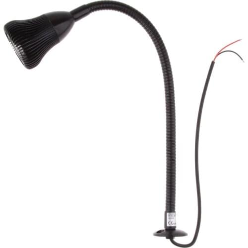 MagiDeal 2x 3W LED Flexible Gooseneck Reading Chart/map Light for Boat Black