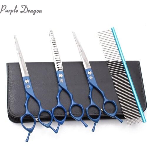 Suit 6.5" 440C Dog Scissors Grooming Comb Cutting Shears Thinning Scissors Down Curved Shears Pet Scissors Animal Scissors Z3009