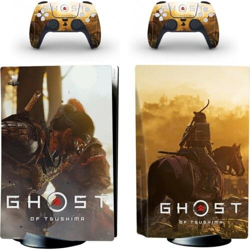 Ghost Style PS5 Disc Edition Skin Sticker for Playstation 5 Console & 2 Controllers Decal Vinyl Protective Skins Style 1