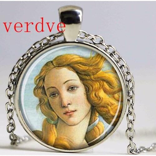 The Birth of Venus pendant Venus necklace Venus jewelry Botticelli art Glass Cabochon Necklace