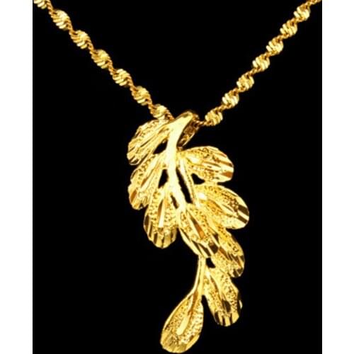 Phoenix Tail Pendant Yellow Gold Filled Womens Pendant Chain