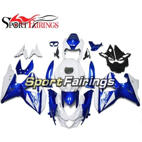 Full Fairings For Suzuki GSXR1000 K9 2009 - 2016 10 12 13 ABS Motorcycle Bodywork Gloss Pearl White Blue + Fiberglass Tank Cover