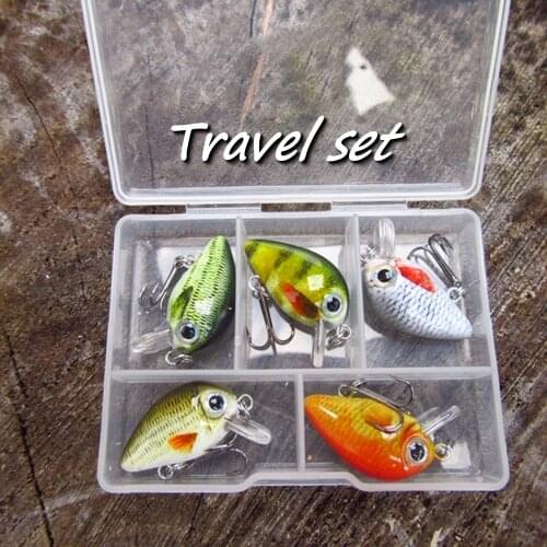 5 Realscale savage mini floating pike perch chub lure bait trout crank bait gear
