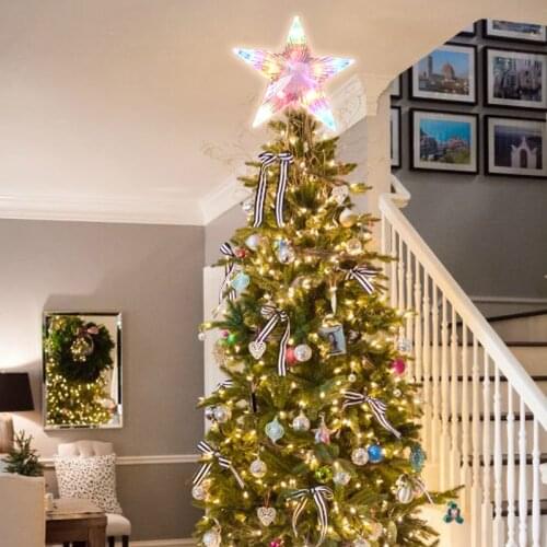 Christmas Tree Top Garland Christmas Decorations for Home 2022 LED Star Night Light Christmas Ornaments Navidad New Years Decor