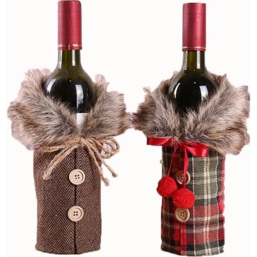 Christmas ornaments Christmas socks gift bag Red wine bottle decoration Christmas gift