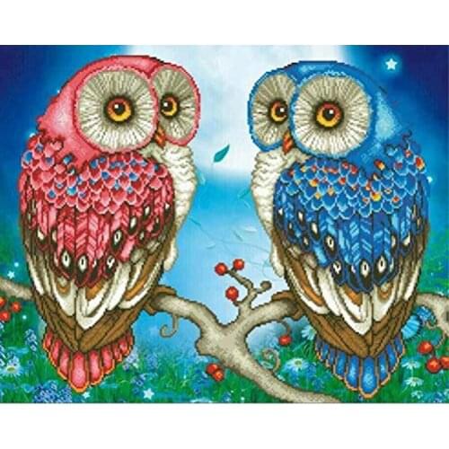 SenyuArt 5D DIY Diamond Painting Set Animal Owl Cross Stitch Kit Wall Decor Full Drill Round Square Rhinestone Handicraft Mosaic