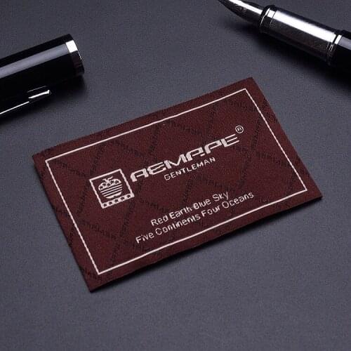 Damask woven labels end folded craft clothing tag, customized cloth label, garment accessories