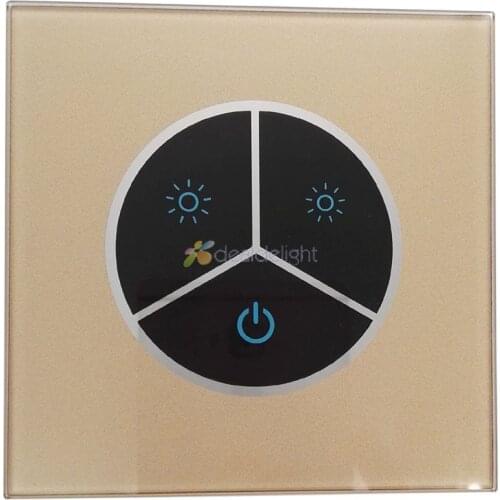 TM05 DC12-24V 3 Keys 8A LED Touch Panel Dimmer Wall Mounted For Single Color Led Strip Brightness Control