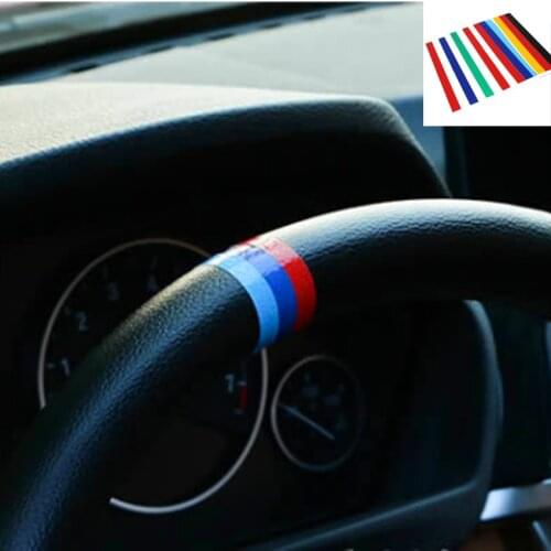 Universal Internal Car Steering Wheel Strip Sticker Auto Styling Italy French Germany Flag Russia Color For BENZ BMW Series