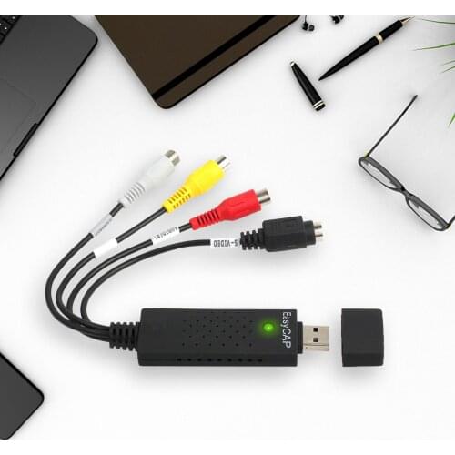USB 2.0 Video Capture Grabber Card adapter Chipset TV DVD VHS Audio Capture S-video USB Converter for windows10