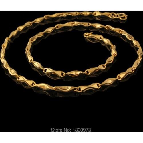 High Quality Thick Necklace Gold Color Link Chain Necklace For Women Girls Gift Wholesale