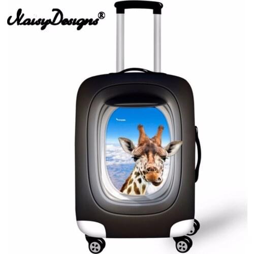 Noisydesigns Window Animal Luggage Suitcase Elastic Fashion Protective Cover Dust-proof Trunk Suitcase Case Cover for S/M/L