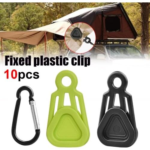 10pcs Heavy Duty Tent Clip Wind Rope Clamp Awning Pull Point Clip Camping Tent Hook Outdoor Windproof Rope Barb ClipTent Tools