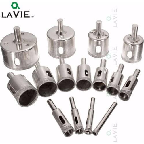 15pcs Glass Hole Saws Set 6mm-50mm Diamond Drill Bit Holesaw Tile Ceramic Marble Hole Saws Power Tool Accessories