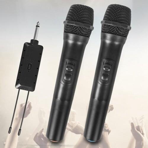 2x Cordless Handheld Microphone System for Home Karaoke, Meeting, Party, Speech, DJ, Wedding, Home KTV