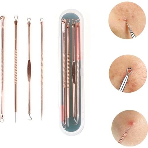 4PCS Blackhead Removal Needles Black Dots Cleaner Stainless steel Spot Extractor Acne Treatment Needle Set Face Clean Massager