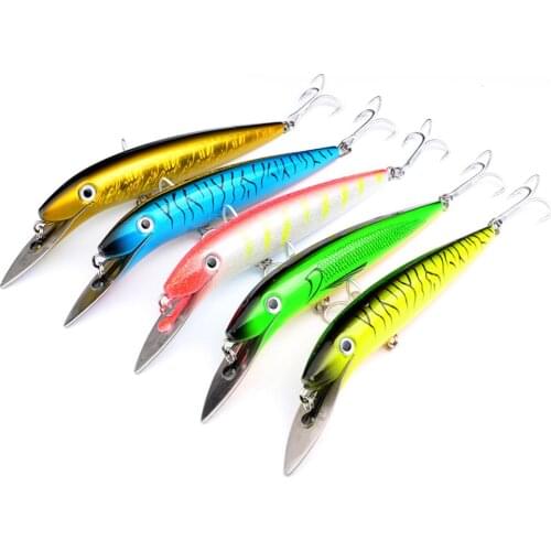 5PCS Fishing Big Pencil Popper Minnow Fish Bass lure hook baits 20cm/45g