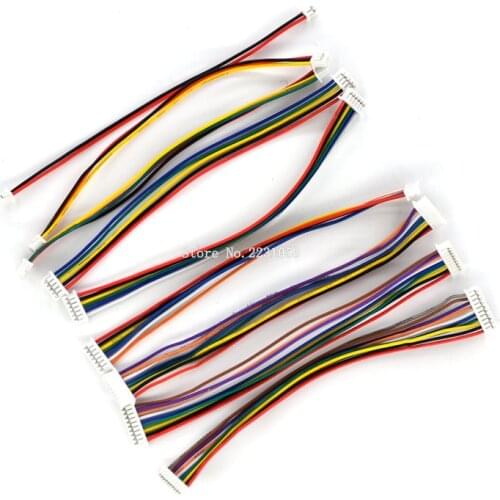 5PCS Cable Connector XH 1.25 Double Electronic Wire Connectors 2/3/4/5/6/7/8/9/10 Pin 10cm DIY Line Forward Direction 28AWG