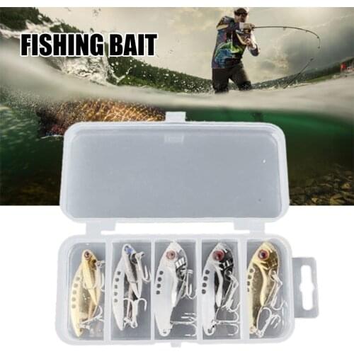 5pcs 54mm Metal VIB Crank Baits Fishing Lures with 3D Eyes Full Swim layer Bait for Bass Fishing Freshwater Saltwater MC889