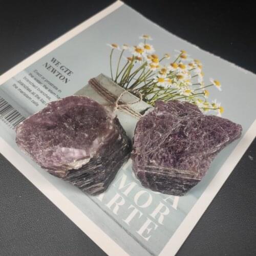 70-100g Wholesale Natural Lepidolite Crystal Slice Rough Ziyun Mother Rock Stones Luminous Specimen Purple Mica For Decorati