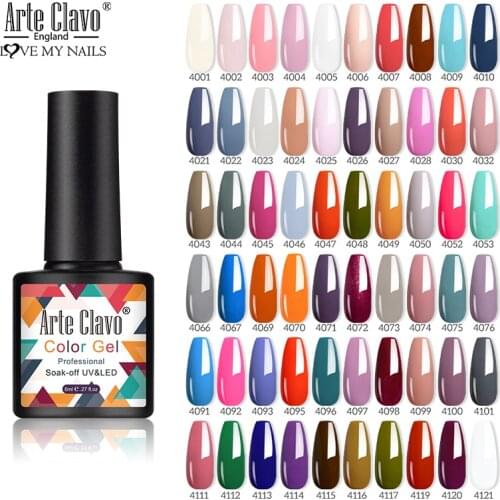 Arte Clavo 8ml Summer Color Gel Polish Lakiery Hybrydowe UV Gel Lak Nail Art Nude Gel Varnish Lacquer Soak Matte Vernis Manicure
