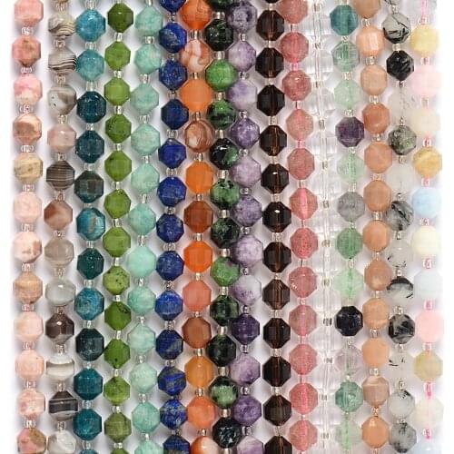 Natural Stone Beads Olive Cut Lapis Lazuli Apatite Morganite Jades Beads for Jewelry Making DIY Bracelet Earring Accessories